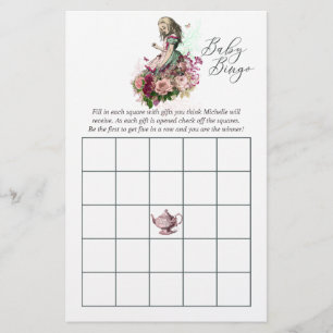 Vintage Alice In Wonderland Baby shower Bingo