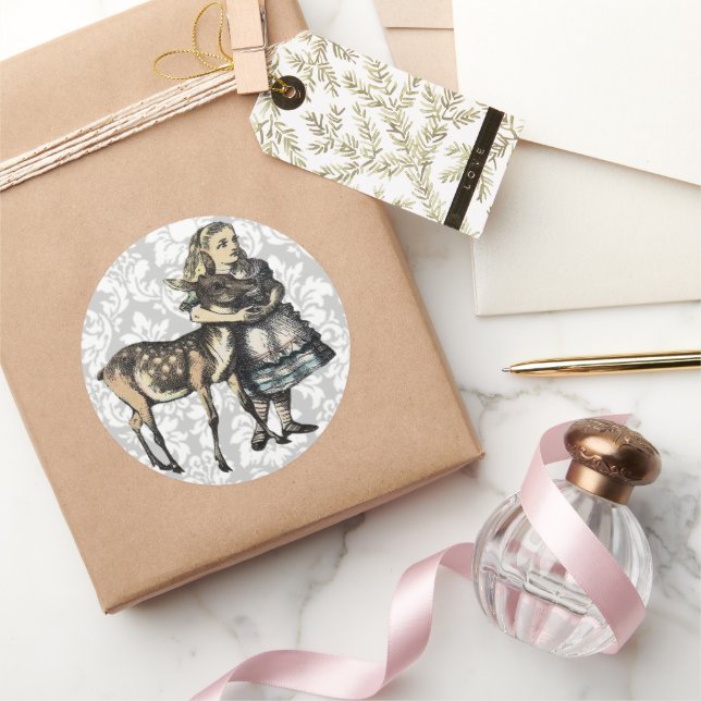 Vintage Alice In Wonderland STICKER (Cadeaux)