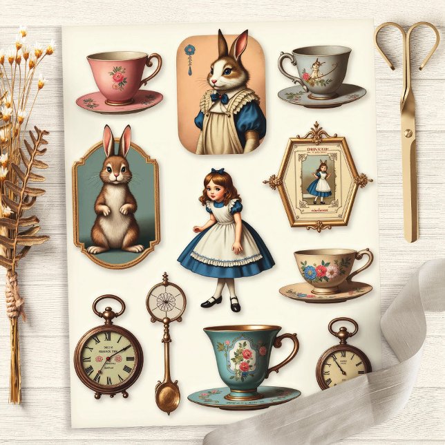 Vintage Alice Tea Party Fussy Cut Collection (Créateur téléchargé)