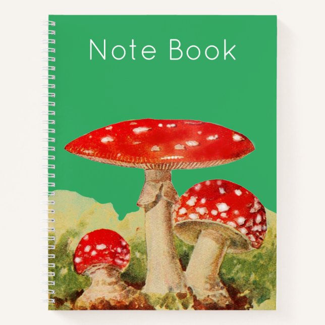 Vintage Amanita Muscaria Champignons Carnet Spiral (Devant)