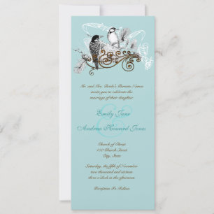 Vintage Amour Pic Faire-part de mariage Oiseaux