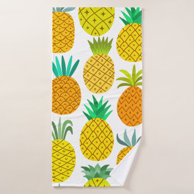 vintage ananas sans soudure motif isolé sur whi (Serviette de bain)
