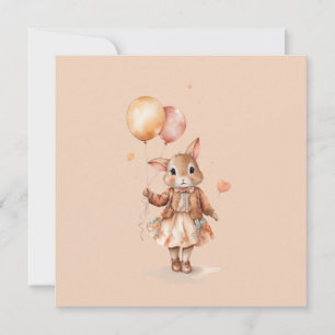 vintage anniversaire mignon lapin