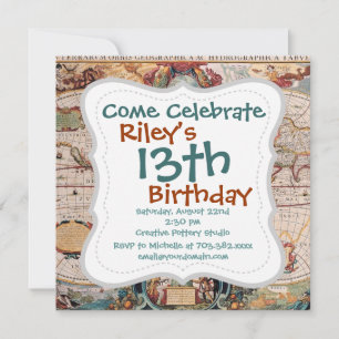 Vintage Antique Ancien Monde Carte Design Imprimé