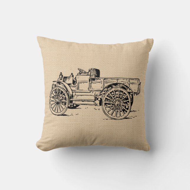 Vintage Antique Camion Coussin personnalisé (Recto)
