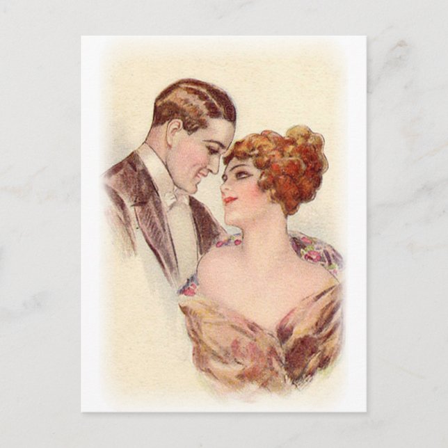Vintage Antique Romantique Couples Cartes et Cadea (Devant)