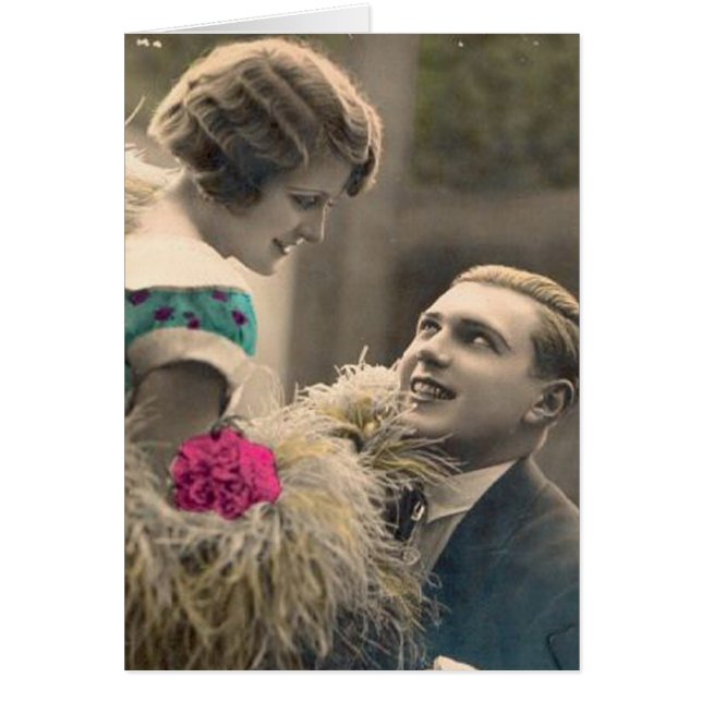 Vintage Antique Romantique Couples Cartes et Cadea (Devant)