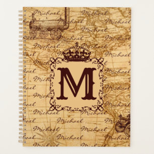 Vintage antique royal king world map rustic