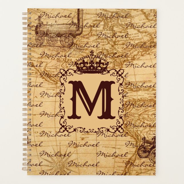 Vintage antique royal king world map rustic (Devant)