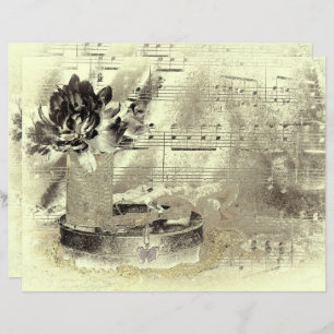 Vintage antisépia Beige Black Sheet