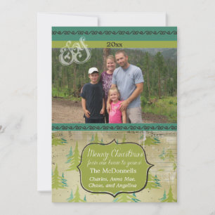 Vintage Arbres de Noël Photo personnalisée Carte d