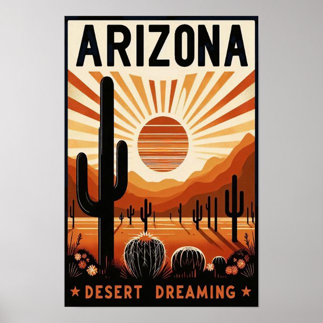 Vintage Arizona Desert Poster (Devant)