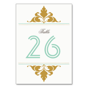 Vintage Art Déco Gold Mint Numéro de table