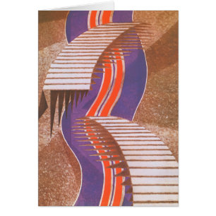 Vintage Art Déco Jazz Pochoir Escalier Motif