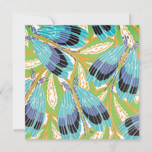 Vintage Art Déco Jazz Pochoir Jardin Bugs Insectes