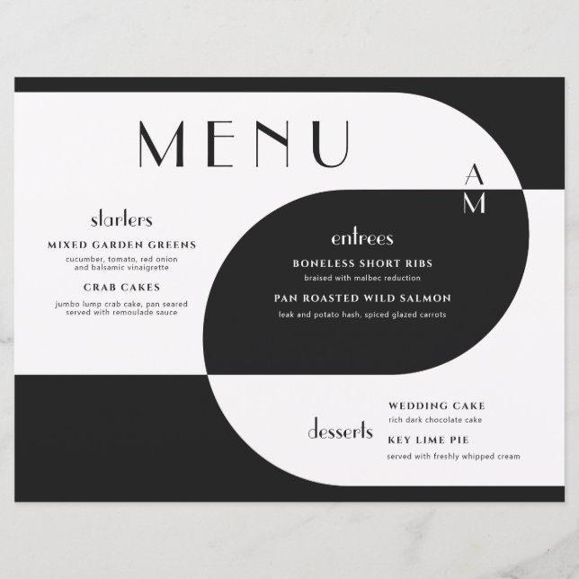 Vintage Art déco Mariage noir blanc (Devant)
