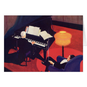 Vintage Art Déco Music Lounge Piano Player Pianist