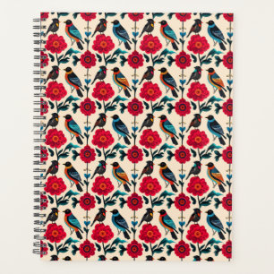 Vintage Art folklorique Oiseaux et fleurs Motif pl