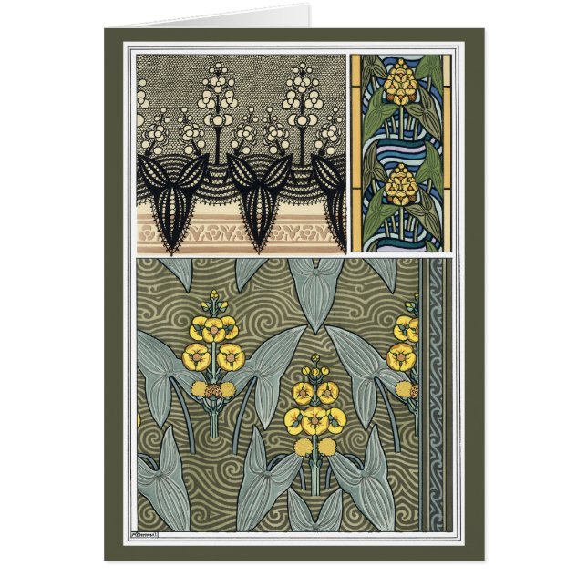 Vintage Art Nouveau Arrowhead Garden Fleurs (Devant)