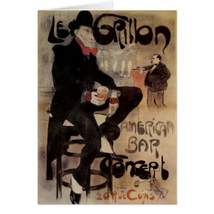 Vintage Art Nouveau Le Grillon, Homme buvant de la