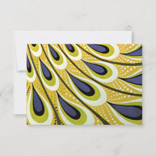 Vintage Art Nouveau Peacock Motif RSVP