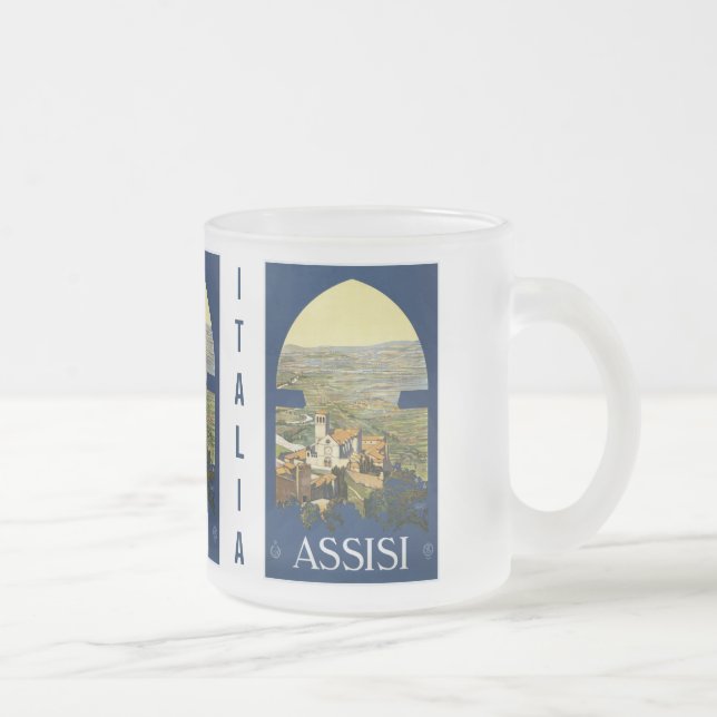 Vintage Assisi Italie tasses personnalisées (Droit)