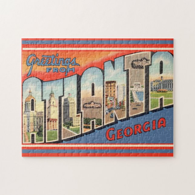 Vintage Atlanta Salutations Jigsaw Puzzle (Horizontal)