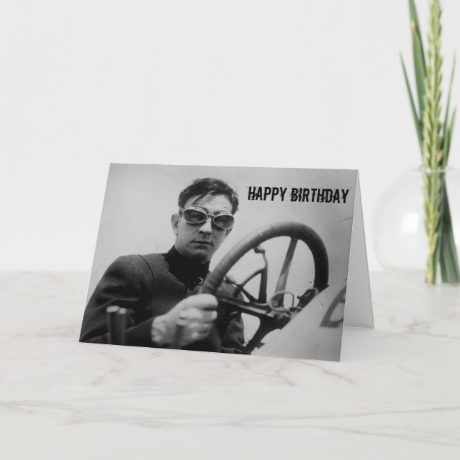 Vintage Auto Racing Guy Carte d'anniversaire (Devant)