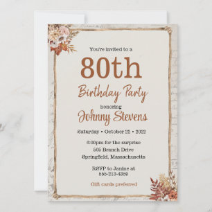 Vintage Automne Anniversaire Fête Invitation