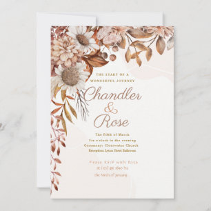 Vintage automne Floral Arrangement Faire-part de m