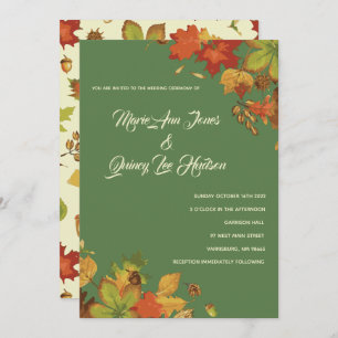 Vintage Automne laisse les invitations de mariage 