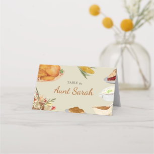 Vintage automne Thanksgiving Dîner Table Cartes