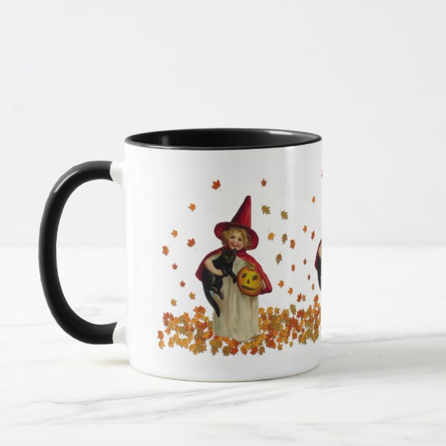 Vintage Autumn Girl Mug (Gauche)