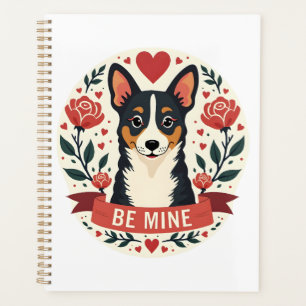 Vintage Be Mine Corgi Saint-Valentin Floral Art Po