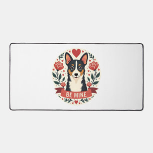 Vintage Be Mine Corgi Saint-Valentin Floral Art Po