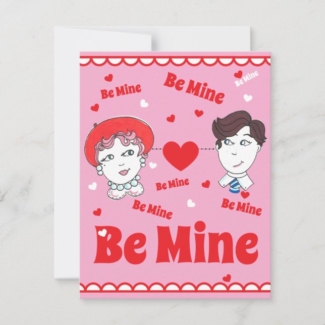 Vintage Be Mine Valentines Flat Card (Devant)