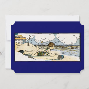 Vintage Beach Art Seascape Invitations personnalis