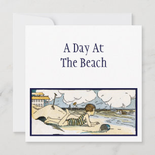 Vintage Beach Etching Invitations modifiables
