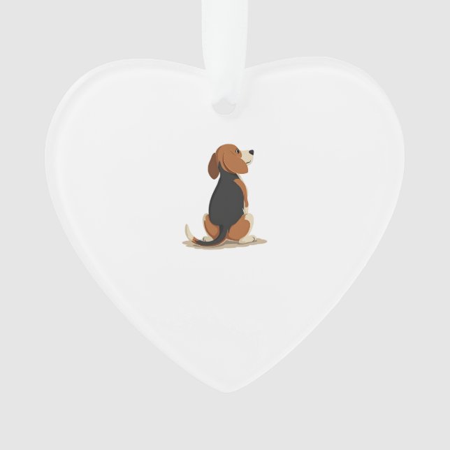 Vintage Beagle Dog Back View Illustration Pet Love (devant)