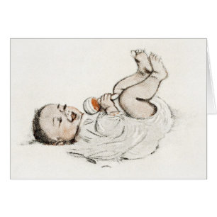 Vintage - Bébé avec hochet,