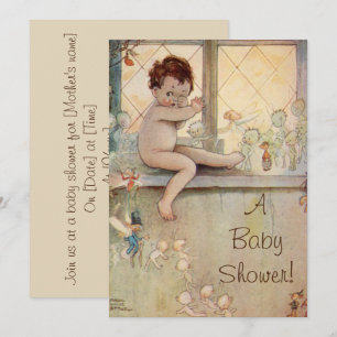 Vintage bébé Peter Pan Baby shower Invitation