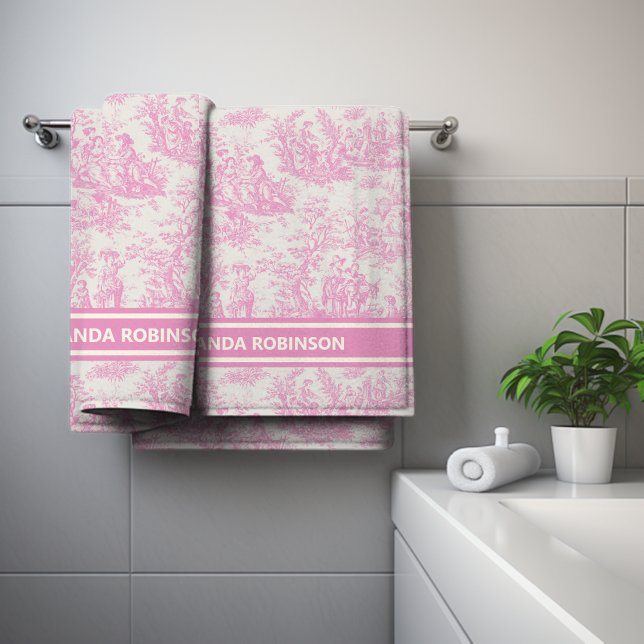 Vintage bébé rose toile de jouy imprimé (Créateur téléchargé)
