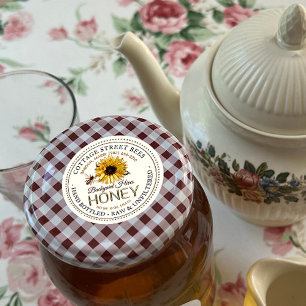 Vintage Bee Miel Étiquette Main Bouteille Raw