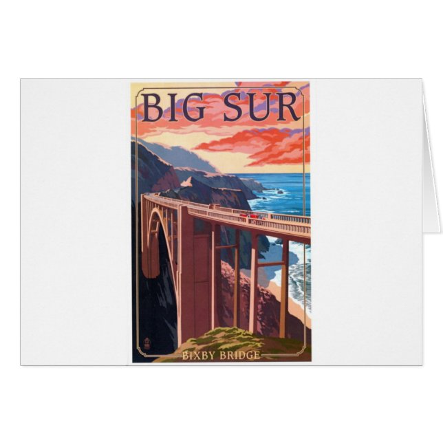 Vintage Big Sur Bixby Bridge USA Tourisme (Devant horizontal)