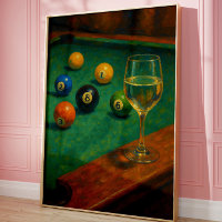 Vintage Billard Art Mural | Table de Billard