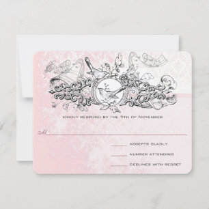 Vintage Bird Rose Musical Scroll Mariage RSVP