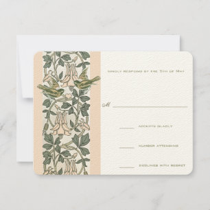 Vintage Birds HoneySuckle Wedding RSVP