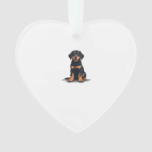 Vintage Black and Tan Dog Back View Illustration P (devant)