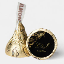 Vintage Black Gold Floral Mariage damassé