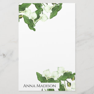 Vintage Blanc Calla Lily Fleurs papeterie